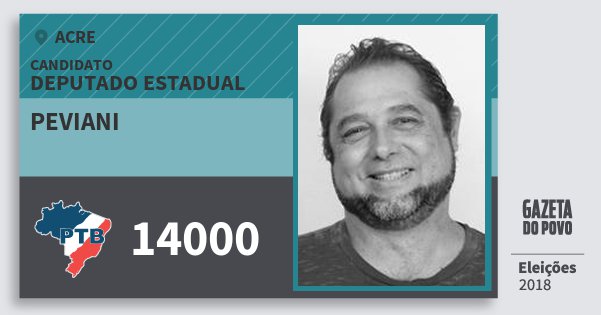 Santinho Peviani 14000 (PTB) Deputado Estadual | Acre | Eleições 2018 Santinho Peviani 14000 (PTB) Deputado Estadual | Acre | Eleições 2018