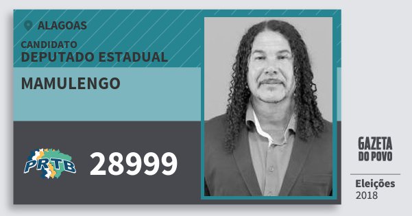 Santinho Mamulengo 28999 (PRTB) Deputado Estadual | Alagoas | Eleições 2018 Santinho Mamulengo 28999 (PRTB) Deputado Estadual | Alagoas | Eleições 2018