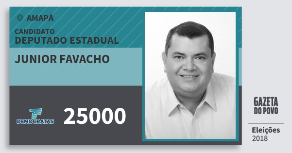 Santinho Junior Favacho 25000 (DEM) Deputado Estadual | Amapá | Eleições 2018 Santinho Junior Favacho 25000 (DEM) Deputado Estadual | Amapá | Eleições 2018