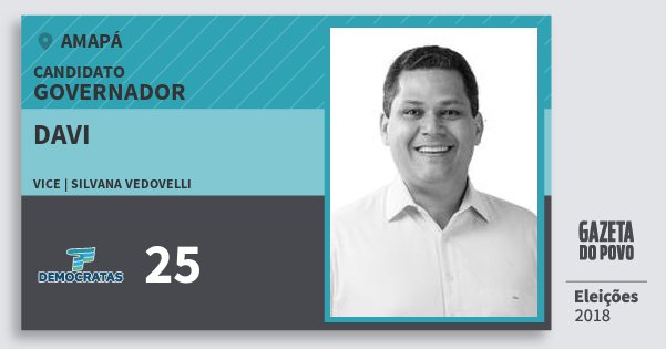 Santinho Davi 25 (DEM) Governador | Amapá | Eleições 2018 Santinho Davi 25 (DEM) Governador | Amapá | Eleições 2018