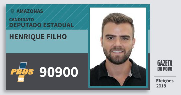 Santinho Henrique Filho 90900 (PROS) Deputado Estadual | Amazonas | Eleições 2018 Santinho Henrique Filho 90900 (PROS) Deputado Estadual | Amazonas | Eleições 2018