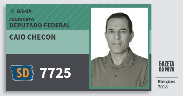 Santinho Caio Checon 7725 (SOLIDARIEDADE) Deputado Federal | Bahia | Eleições 2018 Santinho Caio Checon 7725 (SOLIDARIEDADE) Deputado Federal | Bahia | Eleições 2018