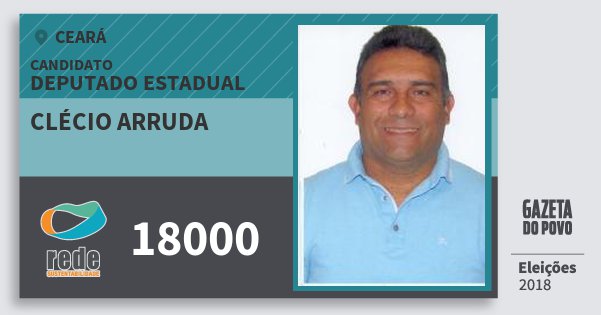 Santinho Clécio Arruda 18000 (REDE) Deputado Estadual | Ceará | Eleições 2018 Santinho Clécio Arruda 18000 (REDE) Deputado Estadual | Ceará | Eleições 2018