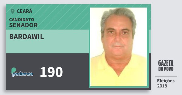 Santinho Bardawil 190 (PODE) Senador | Ceará | Eleições 2018 Santinho Bardawil 190 (PODE) Senador | Ceará | Eleições 2018