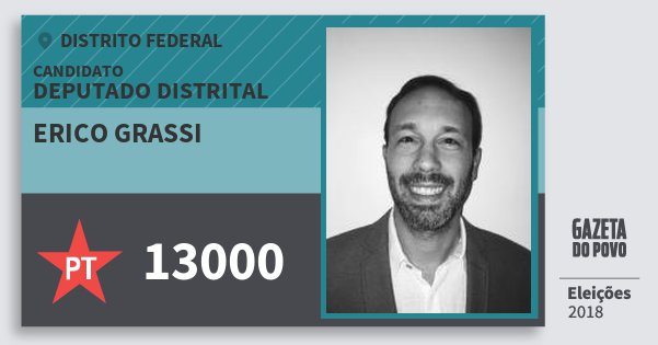 Santinho Erico Grassi 13000 (PT) Deputado Distrital | Distrito Federal | Eleições 2018 Santinho Erico Grassi 13000 (PT) Deputado Distrital | Distrito Federal | Eleições 2018