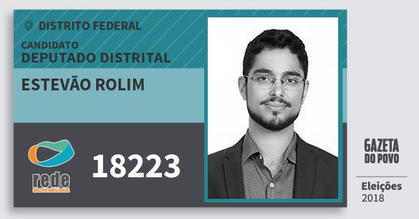 Santinho Estevão Rolim 18223 (REDE) Deputado Distrital | Distrito Federal | Eleições 2018 Santinho Estevão Rolim 18223 (REDE) Deputado Distrital | Distrito Federal | Eleições 2018