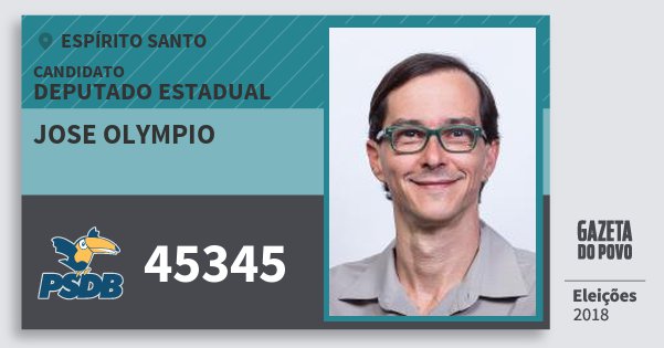 Santinho Jose Olympio 45345 (PSDB) Deputado Estadual | Espírito Santo | Eleições 2018 Santinho Jose Olympio 45345 (PSDB) Deputado Estadual | Espírito Santo | Eleições 2018
