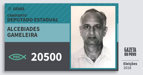 Santinho Alcebiades Gameleira 20500 (PSC) Deputado Estadual | Goiás | Eleições 2018 Santinho Alcebiades Gameleira 20500 (PSC) Deputado Estadual | Goiás | Eleições 2018
