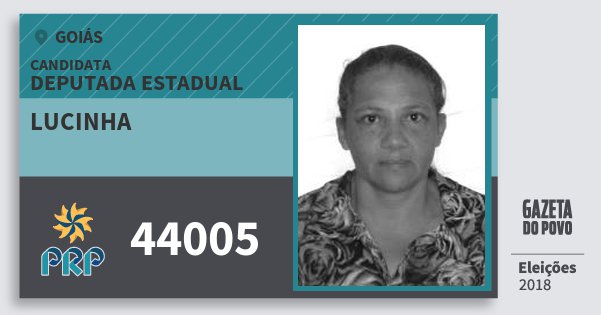 Santinho Lucinha 44005 (PRP) Deputada Estadual | Goiás | Eleições 2018 Santinho Lucinha 44005 (PRP) Deputada Estadual | Goiás | Eleições 2018