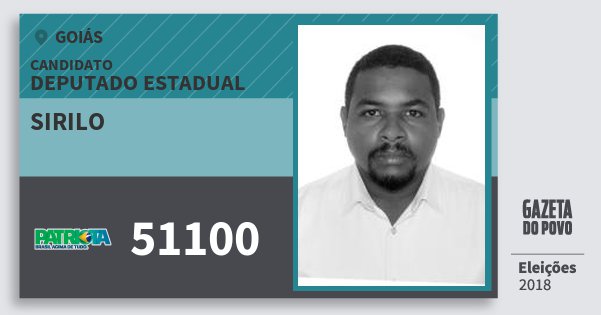 Santinho Sirilo 51100 (PATRI) Deputado Estadual | Goiás | Eleições 2018 Santinho Sirilo 51100 (PATRI) Deputado Estadual | Goiás | Eleições 2018