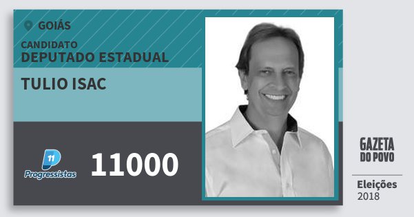 Santinho Tulio Isac 11000 (PP) Deputado Estadual | Goiás | Eleições 2018 Santinho Tulio Isac 11000 (PP) Deputado Estadual | Goiás | Eleições 2018