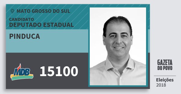 Santinho Pinduca 15100 (MDB) Deputado Estadual | Mato Grosso do Sul | Eleições 2018 Santinho Pinduca 15100 (MDB) Deputado Estadual | Mato Grosso do Sul | Eleições 2018