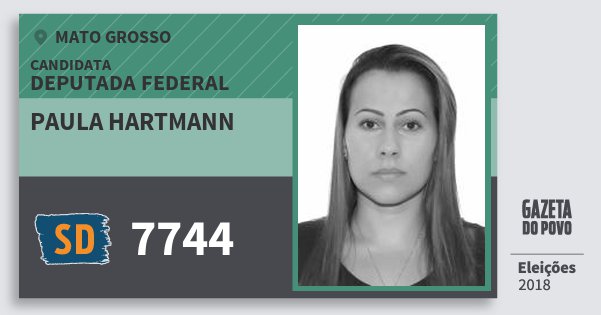 Santinho Paula Hartmann 7744 (SOLIDARIEDADE) Deputada Federal | Mato Grosso | Eleições 2018 Santinho Paula Hartmann 7744 (SOLIDARIEDADE) Deputada Federal | Mato Grosso | Eleições 2018