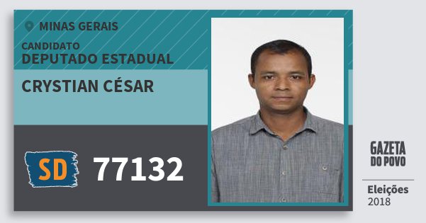 Santinho Crystian César 77132 (SOLIDARIEDADE) Deputado Estadual | Minas Gerais | Eleições 2018 Santinho Crystian César 77132 (SOLIDARIEDADE) Deputado Estadual | Minas Gerais | Eleições 2018
