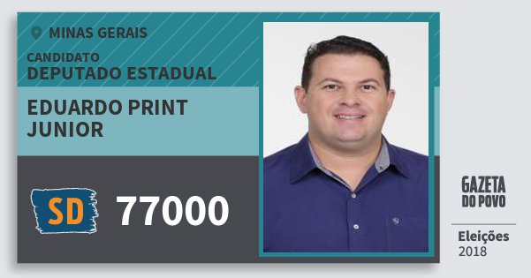 Santinho Eduardo Print Junior 77000 (SOLIDARIEDADE) Deputado Estadual | Minas Gerais | Eleições 2018 Santinho Eduardo Print Junior 77000 (SOLIDARIEDADE) Deputado Estadual | Minas Gerais | Eleições 2018