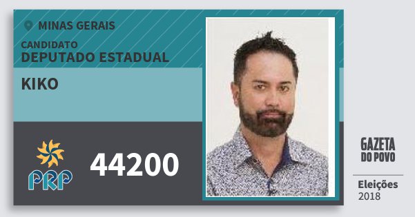 Santinho Kiko 44200 (PRP) Deputado Estadual | Minas Gerais | Eleições 2018 Santinho Kiko 44200 (PRP) Deputado Estadual | Minas Gerais | Eleições 2018