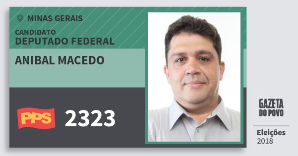 Santinho Anibal Macedo 2323 (PPS) Deputado Federal | Minas Gerais | Eleições 2018 Santinho Anibal Macedo 2323 (PPS) Deputado Federal | Minas Gerais | Eleições 2018