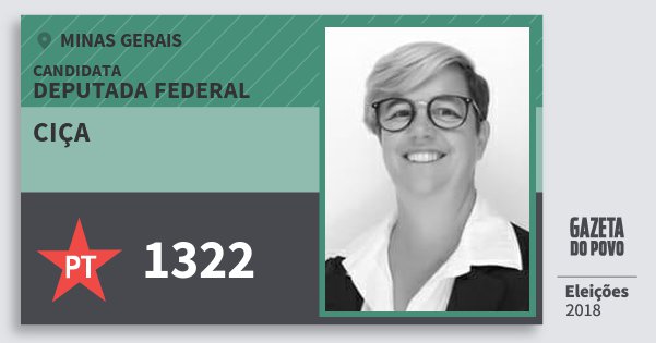 Santinho Ciça 1322 (PT) Deputada Federal | Minas Gerais | Eleições 2018 Santinho Ciça 1322 (PT) Deputada Federal | Minas Gerais | Eleições 2018