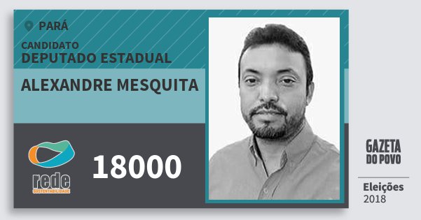 Santinho Alexandre Mesquita 18000 (REDE) Deputado Estadual | Pará | Eleições 2018 Santinho Alexandre Mesquita 18000 (REDE) Deputado Estadual | Pará | Eleições 2018