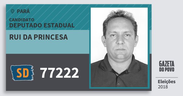 Santinho Rui da Princesa 77222 (SOLIDARIEDADE) Deputado Estadual | Pará | Eleições 2018 Santinho Rui da Princesa 77222 (SOLIDARIEDADE) Deputado Estadual | Pará | Eleições 2018