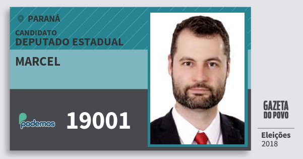 Santinho Marcel 19001 (PODE) Deputado Estadual | Paraná | Eleições 2018 Santinho Marcel 19001 (PODE) Deputado Estadual | Paraná | Eleições 2018