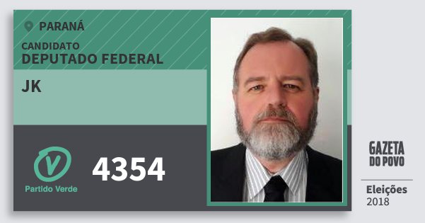 Santinho Jk 4354 (PV) Deputado Federal | Paraná | Eleições 2018 Santinho Jk 4354 (PV) Deputado Federal | Paraná | Eleições 2018
