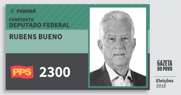 Santinho Rubens Bueno 2300 (PPS) Deputado Federal | Paraná | Eleições 2018 Santinho Rubens Bueno 2300 (PPS) Deputado Federal | Paraná | Eleições 2018