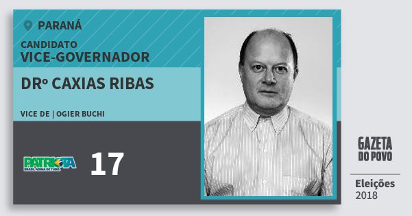 Santinho Drº Caxias Ribas 17 (PATRI) Vice-governador | Paraná | Eleições 2018 Santinho Drº Caxias Ribas 17 (PATRI) Vice-governador | Paraná | Eleições 2018
