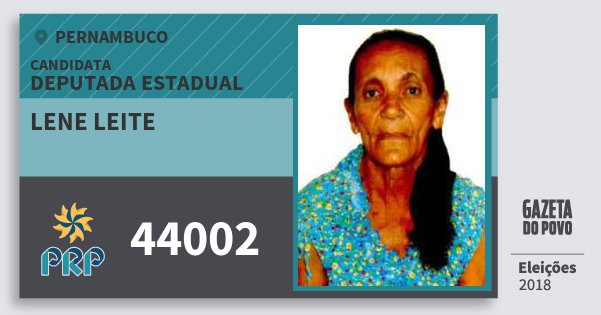 Santinho Lene Leite 44002 (PRP) Deputada Estadual | Pernambuco | Eleições 2018 Santinho Lene Leite 44002 (PRP) Deputada Estadual | Pernambuco | Eleições 2018