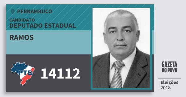 Santinho Ramos 14112 (PTB) Deputado Estadual | Pernambuco | Eleições 2018 Santinho Ramos 14112 (PTB) Deputado Estadual | Pernambuco | Eleições 2018