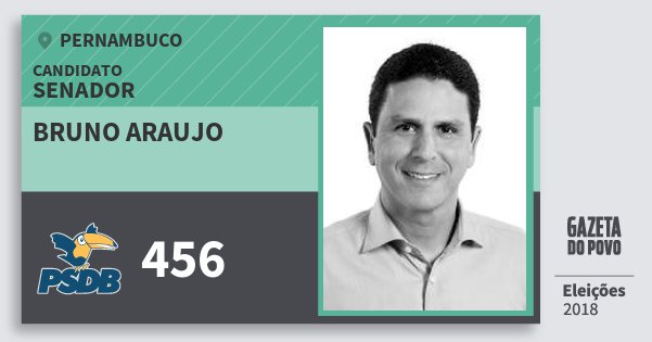Santinho Bruno Araujo 456 (PSDB) Senador | Pernambuco | Eleições 2018 Santinho Bruno Araujo 456 (PSDB) Senador | Pernambuco | Eleições 2018