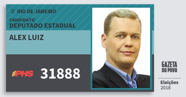Santinho Alex Luiz 31888 (PHS) Deputado Estadual | Rio de Janeiro | Eleições 2018 Santinho Alex Luiz 31888 (PHS) Deputado Estadual | Rio de Janeiro | Eleições 2018