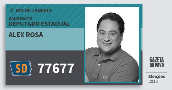 Santinho Alex Rosa 77677 (SOLIDARIEDADE) Deputado Estadual | Rio de Janeiro | Eleições 2018 Santinho Alex Rosa 77677 (SOLIDARIEDADE) Deputado Estadual | Rio de Janeiro | Eleições 2018