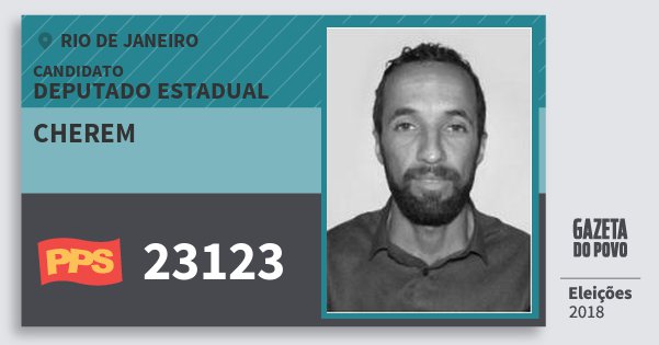 Santinho Cherem 23123 (PPS) Deputado Estadual | Rio de Janeiro | Eleições 2018 Santinho Cherem 23123 (PPS) Deputado Estadual | Rio de Janeiro | Eleições 2018