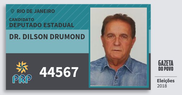 Santinho Dr. Dilson Drumond 44567 (PRP) Deputado Estadual | Rio de Janeiro | Eleições 2018 Santinho Dr. Dilson Drumond 44567 (PRP) Deputado Estadual | Rio de Janeiro | Eleições 2018
