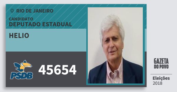 Santinho Helio 45654 (PSDB) Deputado Estadual | Rio de Janeiro | Eleições 2018 Santinho Helio 45654 (PSDB) Deputado Estadual | Rio de Janeiro | Eleições 2018