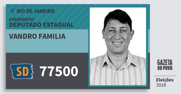 Santinho Vandro Familia 77500 (SOLIDARIEDADE) Deputado Estadual | Rio de Janeiro | Eleições 2018 Santinho Vandro Familia 77500 (SOLIDARIEDADE) Deputado Estadual | Rio de Janeiro | Eleições 2018