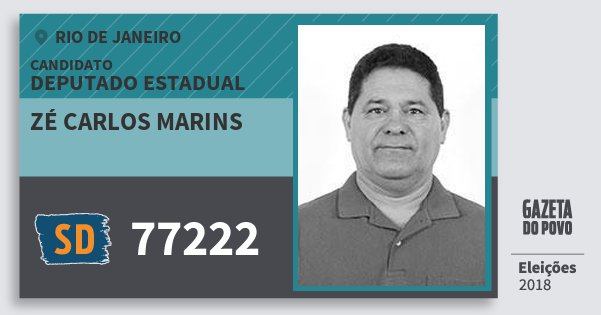 Santinho Zé Carlos Marins 77222 (SOLIDARIEDADE) Deputado Estadual | Rio de Janeiro | Eleições 2018 Santinho Zé Carlos Marins 77222 (SOLIDARIEDADE) Deputado Estadual | Rio de Janeiro | Eleições 2018