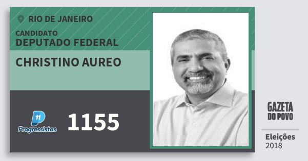 Santinho Christino Aureo 1155 (PP) Deputado Federal | Rio de Janeiro | Eleições 2018 Santinho Christino Aureo 1155 (PP) Deputado Federal | Rio de Janeiro | Eleições 2018