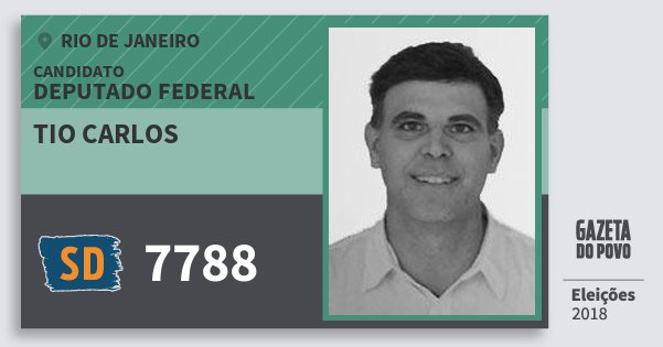 Santinho Tio Carlos 7788 (SOLIDARIEDADE) Deputado Federal | Rio de Janeiro | Eleições 2018 Santinho Tio Carlos 7788 (SOLIDARIEDADE) Deputado Federal | Rio de Janeiro | Eleições 2018
