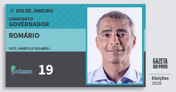 Santinho Romário 19 (PODE) Governador | Rio de Janeiro | Eleições 2018 Santinho Romário 19 (PODE) Governador | Rio de Janeiro | Eleições 2018