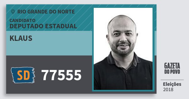 Santinho Klaus 77555 (SOLIDARIEDADE) Deputado Estadual | Rio Grande do Norte | Eleições 2018 Santinho Klaus 77555 (SOLIDARIEDADE) Deputado Estadual | Rio Grande do Norte | Eleições 2018