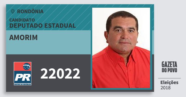 Santinho Amorim 22022 (PR) Deputado Estadual | Rondônia | Eleições 2018 Santinho Amorim 22022 (PR) Deputado Estadual | Rondônia | Eleições 2018