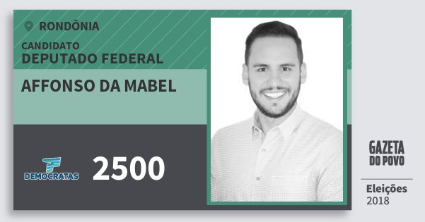 Santinho Affonso da Mabel 2500 (DEM) Deputado Federal | Rondônia | Eleições 2018 Santinho Affonso da Mabel 2500 (DEM) Deputado Federal | Rondônia | Eleições 2018