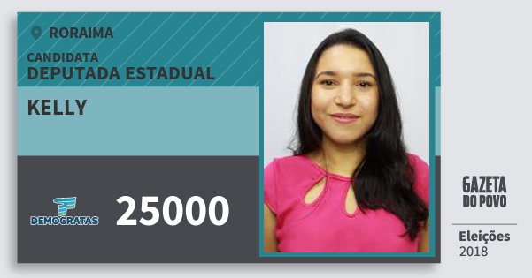 Santinho Kelly 25000 (DEM) Deputada Estadual | Roraima | Eleições 2018 Santinho Kelly 25000 (DEM) Deputada Estadual | Roraima | Eleições 2018