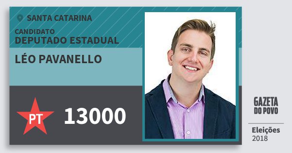 Santinho Léo Pavanello 13000 (PT) Deputado Estadual | Santa Catarina | Eleições 2018 Santinho Léo Pavanello 13000 (PT) Deputado Estadual | Santa Catarina | Eleições 2018