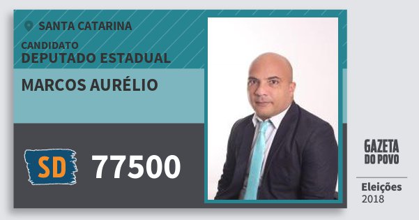 Santinho Marcos Aurélio 77500 (SOLIDARIEDADE) Deputado Estadual | Santa Catarina | Eleições 2018 Santinho Marcos Aurélio 77500 (SOLIDARIEDADE) Deputado Estadual | Santa Catarina | Eleições 2018