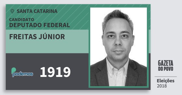 Santinho Freitas Júnior 1919 (PODE) Deputado Federal | Santa Catarina | Eleições 2018 Santinho Freitas Júnior 1919 (PODE) Deputado Federal | Santa Catarina | Eleições 2018