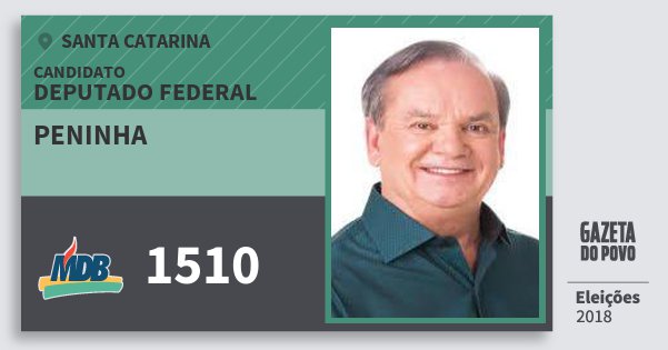 Santinho Peninha 1510 (MDB) Deputado Federal | Santa Catarina | Eleições 2018 Santinho Peninha 1510 (MDB) Deputado Federal | Santa Catarina | Eleições 2018