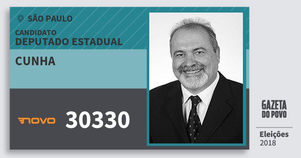 Santinho Cunha 30330 (NOVO) Deputado Estadual | São Paulo | Eleições 2018 Santinho Cunha 30330 (NOVO) Deputado Estadual | São Paulo | Eleições 2018